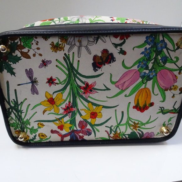 Auth GUCCI Flora Floral Flowers Canvas Leather Speedy Boston Duffel Handbag Bag - Picture 8 of 16